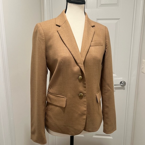 Women’s J.Crew Camel Blazer — Size 2 — Gold Buttons | Perfect Exterior ✨ - Picture 3 of 17
